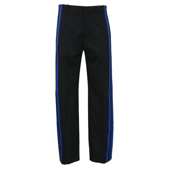 Balenciaga Striped Twill Trousers in Black Cotton